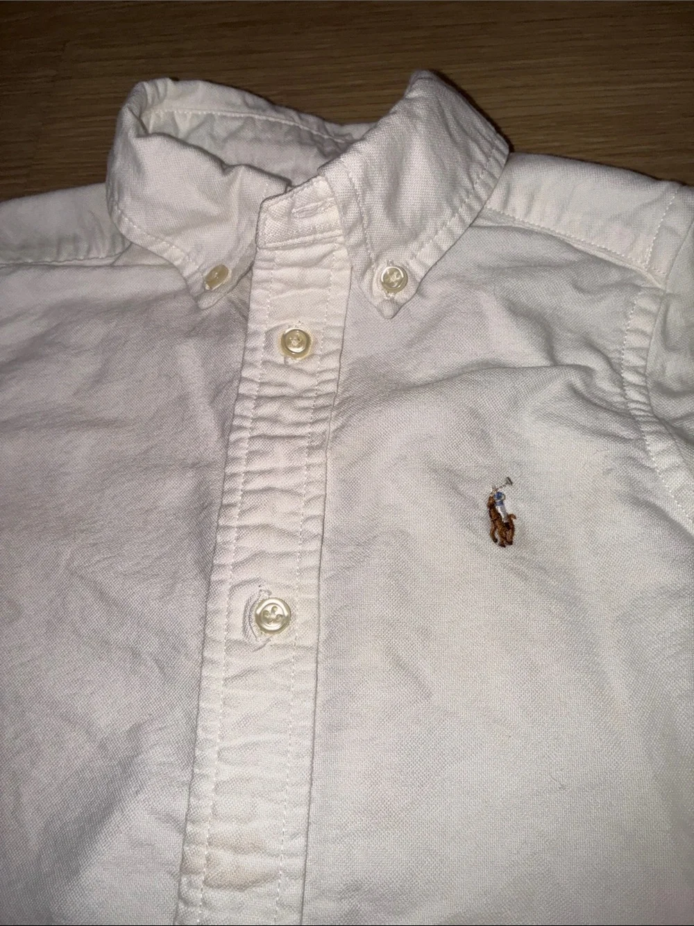Ralph Lauren White Long-Sleeve Button-Down Shirt